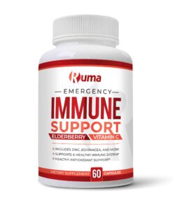 Ruma Immune Support Supplement – Immunity Booster – Vitamin C, Zinc, Elderberry, Echinacea, Garlic, Turmeric
